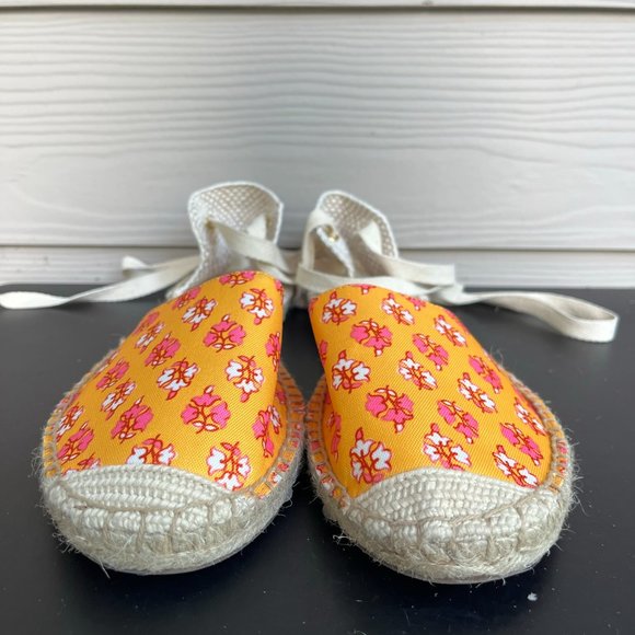 J. Crew Women's Printed Canvas Anke-Wrap Espadrilles Sz. 9 Style BH001 - Picture 4 of 13